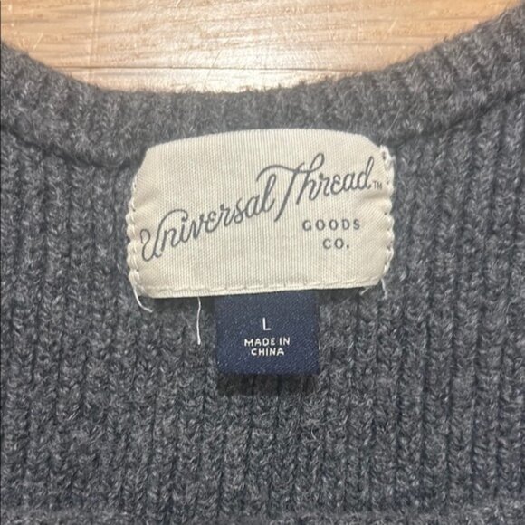 Universal Thread Grey Ribbed Tank Top Sweater - Picture 2 of 3